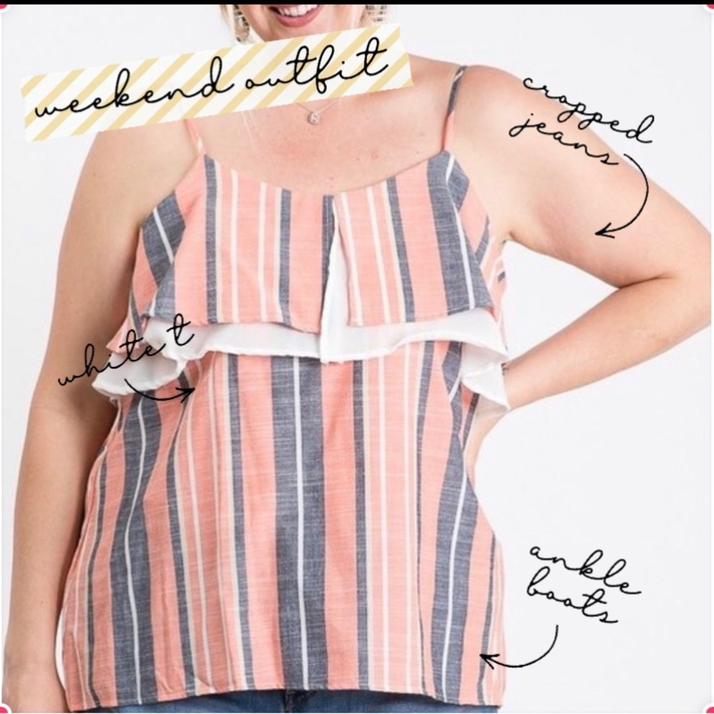 Collective rack Realize Striped Sleeveless Top brand new
